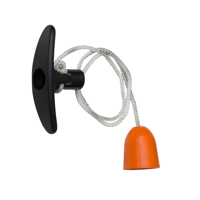 Nemef Binnenkruk voor garagedeuren | oranje knop aan 50cm koord | afmeting kruk: 88 x 26 mm - 9307222500 - thumbnail