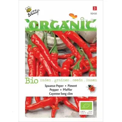 Zaden Organic Peper Cayenne long slim (BIO) Buzzy - Buzzy Zaden Organic Peper Cayenne long slim (BIO) Buzzy - Buzzy