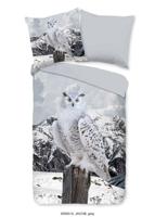 Good Morning Dekbedovertrek "sneeuwuil in de sneeuw" - Grijs - (240x200/220 cm) - Katoen - thumbnail