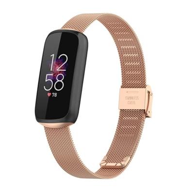 By Qubix - Compatible met Fitbit Luxe - Milanese bandje met klemsluiting - Champagne goud - Compatible fitbit bandje