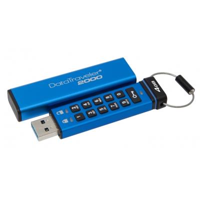 Kingston Technology DataTraveler 2000 4GB USB flash drive USB Type-A 3.2 Gen 1 (3.1 Gen 1) Blauw Kingston Technology DataTraveler 2000 4GB USB flash drive USB Type-A 3.2 Gen 1 (3.1 Gen 1) Blauw