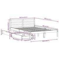 Bedframe zonder matras massief grenenhout 140x190 cm - thumbnail