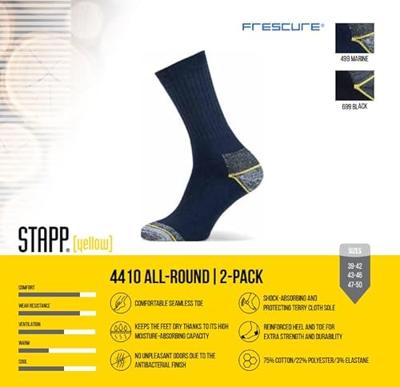Stapp Yellow All Round 2-Pack Sokken 4410 | 699 Zwart | Maat 42 - 38.134.005.01