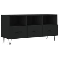 Tv-meubel 102x36x50 cm bewerkt hout zwart - thumbnail