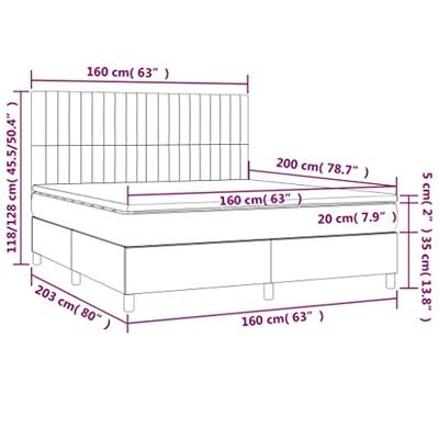 Boxspring met matras en LED stof blauw 160x200 cm