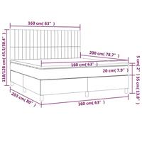 Boxspring met matras en LED stof blauw 160x200 cm - thumbnail
