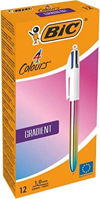 Bic Colours Gradient 4-kleurenbalpen, medium, klassieke inktkleuren Bic Colours Gradient 4-kleurenbalpen, medium, klassieke inktkleuren