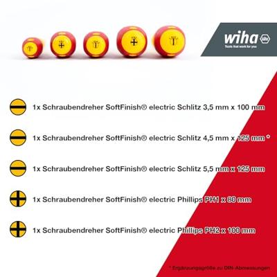 Wiha VDE-Schraubendrehersatz mit Seitenschneider 6tlg in Tasche 33969 Gereedschapsset Electricien Incl. tas 6-delig