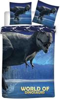 World of Dinosaurs dekbedovertrek blauw 140 x 200 cm polyester - thumbnail