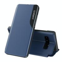 Voor Samsung Galaxy S10 Side Display Magnetic Shockproof Horizontale Flip Lederen behuizing met houder(blauw) - thumbnail