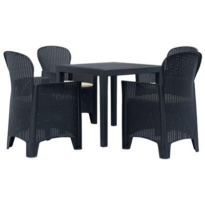 5-delige Tuinset rattan-look kunststof antraciet 5-delige Tuinset rattan-look kunststof antraciet