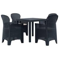 5-delige Tuinset rattan-look kunststof antraciet - thumbnail