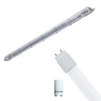 LED Waterdichte TL Armatuur met T8 Buis - Velvalux Strela - 120cm - Enkel - Koppelbaar - Waterdicht IP65 - 16W - Helder/Koud Wit 6400K - thumbnail
