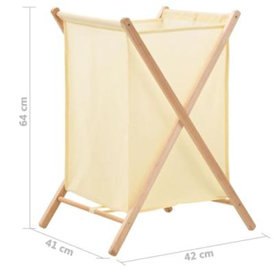 VidaXL Wasmand 42x41x64 cm cederhout en stof beige