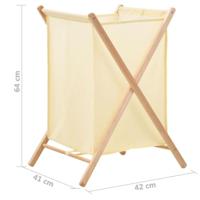 VidaXL Wasmand 42x41x64 cm cederhout en stof beige - thumbnail