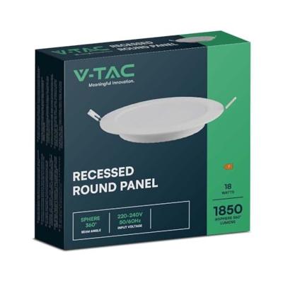 V-TAC 7864 LED-inbouwpaneel Energielabel: F (A - G) 18 W Warmwit Wit - thumbnail