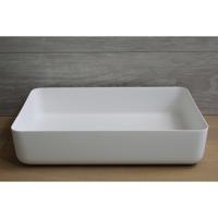 Waskom Opbouw Rechthoekig Luca Sanitair 60x40x13,5 cm Solid Surface Mat Wit Luca Sanitair - thumbnail