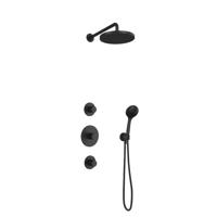 Hotbath Cobber IBS20 Regendoucheset inbouw - 35cm wandarm - 30cm ronde hoofddouche - 3 standen handdouche - nikkel geborsteld IBS20GN15 - thumbnail