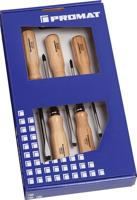 Promat/Tecwerk Schroevendraaierset | 5-delig sleuf / PH | houten greep | ronde kling met 6-kant aanzet - 4000827116 - thumbnail