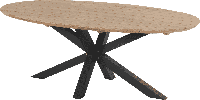 Hartman Ovale Tuintafel 'Stephanie' Teakhout, 200 x 120cm, kleur Naturel/Zwart - thumbnail