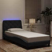 Bedframe met LED-verlichting fluweel zwart 80x200 cm - thumbnail