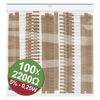 Quadrios 22P071 22P071 Koolfilmweerstand assortiment 2.2 kΩ Axiaal bedraad 0.25 W 5 % 1 set(s) Quadrios 22P071 22P071 Koolfilmweerstand assortiment 2.2 kΩ Axiaal bedraad 0.25 W 5 % 1 set(s)