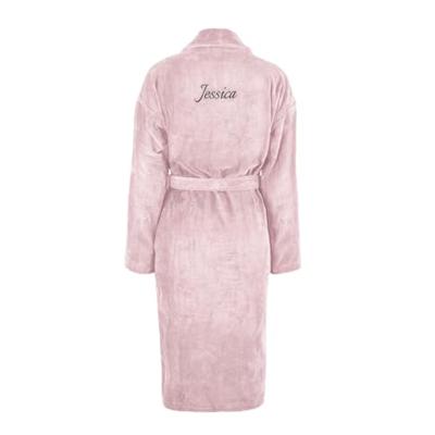 Dames badjas borduren - Roze - L/XL - thumbnail