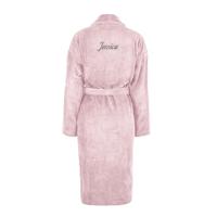 Dames badjas borduren - Roze - S/M - thumbnail