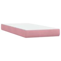 Boxspring met matras fluweel roze 90x210 cm - thumbnail
