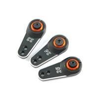 Aluminium servo hevel enkel, Futaba (25T) - Zwart