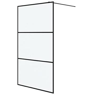 Inloopdouchewand 115x195 cm mat ESG-glas zwart
