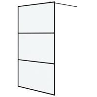 Inloopdouchewand 115x195 cm mat ESG-glas zwart - thumbnail