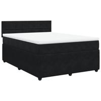 Boxspring met matras fluweel zwart 140x200 cm - thumbnail