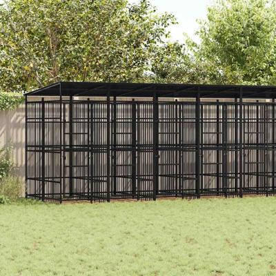 Hondenkennel met dak 18,43 m² staal