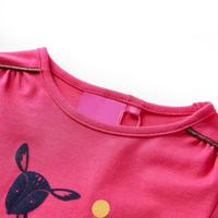 Kindershirt met lange mouwen hertenprint 92 felroze - thumbnail