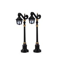 Lemax skeleton deco lamp, set of 2 verlichte straatlantaarn Spooky Town 2022 - thumbnail