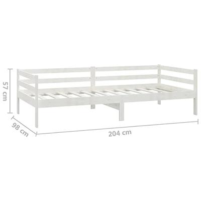 VidaXL Slaapbank massief grenenhout wit 90x200 cm