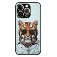 iPhone 14 Pro glazen hardcase - Tijger wild - thumbnail