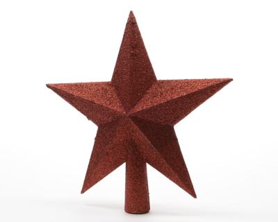 Piek plastic ster glitter diameter 19 cm kerstrood KSD - Ksd