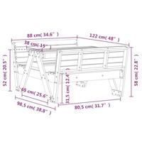 Picknicktafel voor kinderen 88x122x58 cm massief grenenhout wit - thumbnail