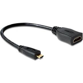 Delock 65391 Kabel High Speed HDMI met Ethernet - HDMI Micro-D male > HDMI-A female 23cm