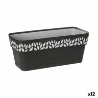 Zelfwaterende plantenpot Stefanplast Cloe Antraciet Plastic 13,3 x 12,3 x 29,3 cm (12 Stuks) - thumbnail