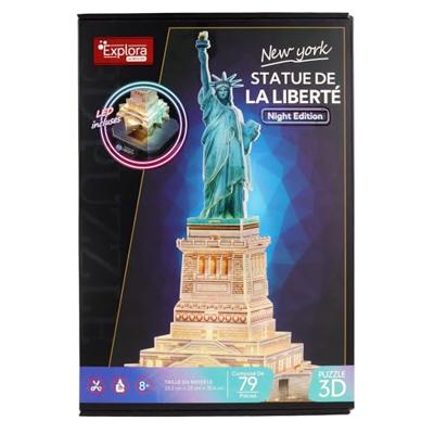 Puzzle 3D luminoso - Statua della Libertà - Set di costruzioni - EXPLORA - 79 pezzi - Età 8+