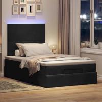Ottoman bed met matrassen en LED's 80x200cm fluweel zwart - thumbnail