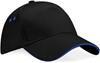 Beechfield CB15C Ultimate 5 Panel Cap - Sandwich Peak - Black/Bright Royal - One Size - thumbnail