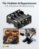 Goobay 11468 AA-batterijhouder voor 8 x Mignon batterijen 1,5 V/batterijhouder met drukknop/open batterijvak 8 AA batterijen FR6 HR6 LR6 / zonder kabel/zwart - thumbnail
