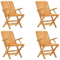 Tuinstoelen 4 st inklapbaar 61x67x90 cm massief teakhout - thumbnail