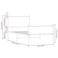 Bedframe zonder matras metaal sonoma eikenkleurig 80x200 cm - thumbnail