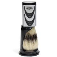 Omega scheerkwast hi-brush varkenshaar met dassenhaareffect grijs handvat + standaard 11,5cm - thumbnail