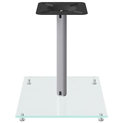 Luidsprekerstandaards 2 st 1 pijler gehard glas zilverkleurig